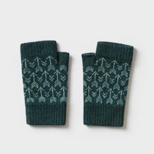 Fingerless Mittens Arrow - Ink and North Sea