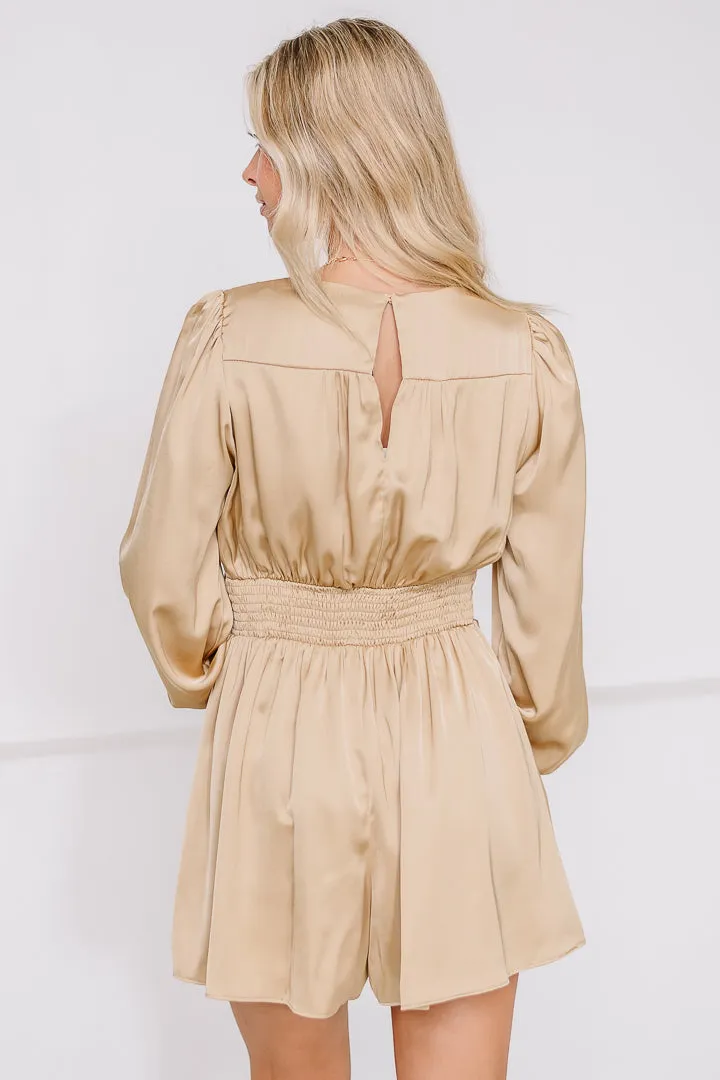 Gather Around Satin Romper