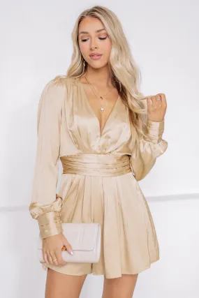 Gather Around Satin Romper