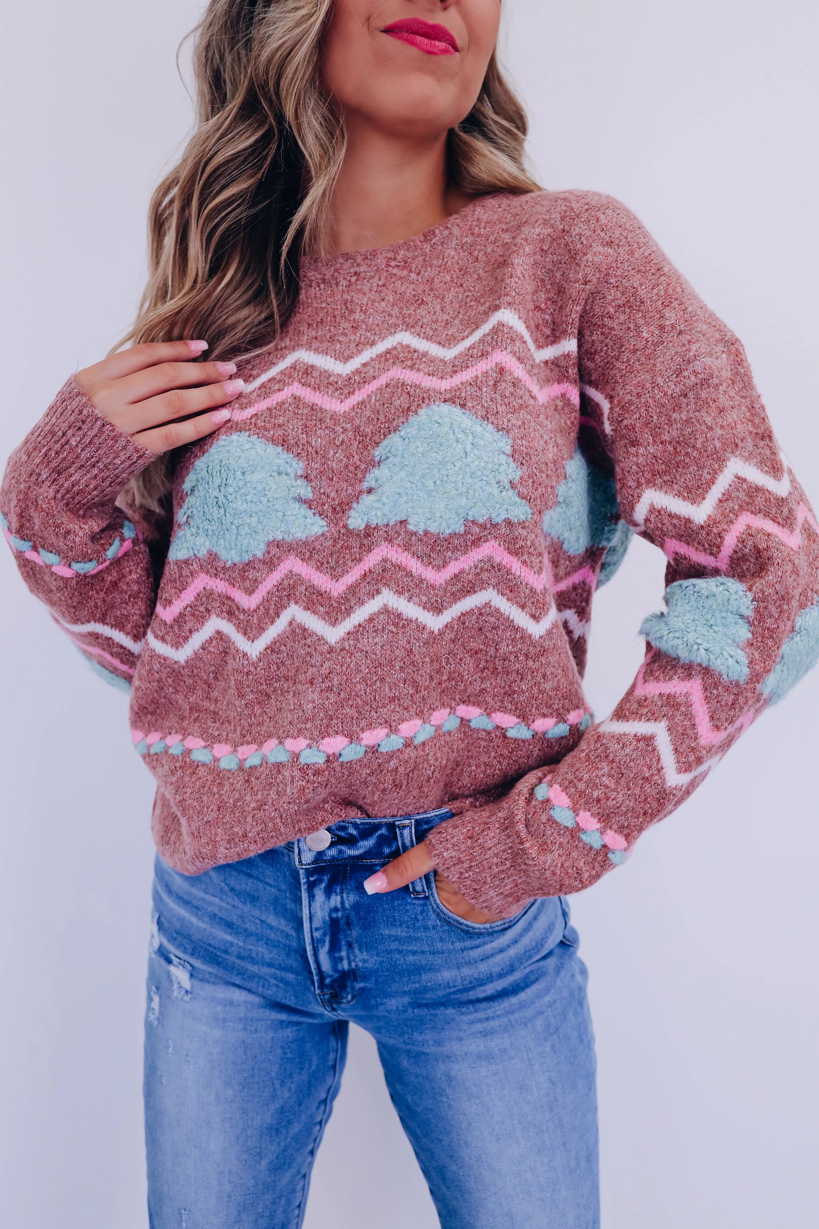 Gingerbread Knit Sweater - Brown