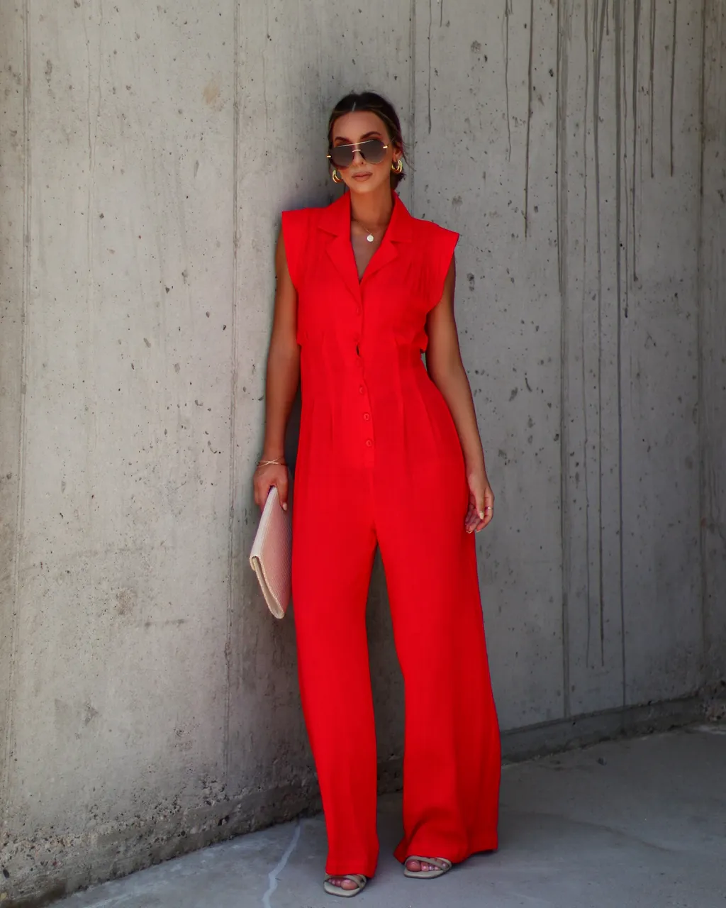 Ginnay Collared Button Front Jumpsuit