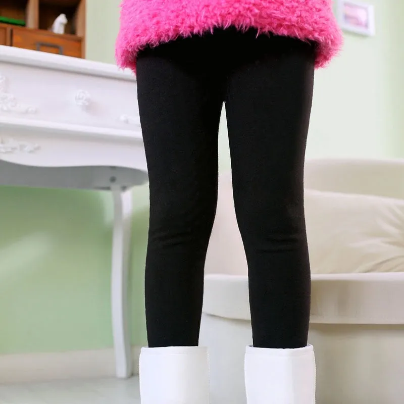 Girls Thermal Leggings - Black Dot