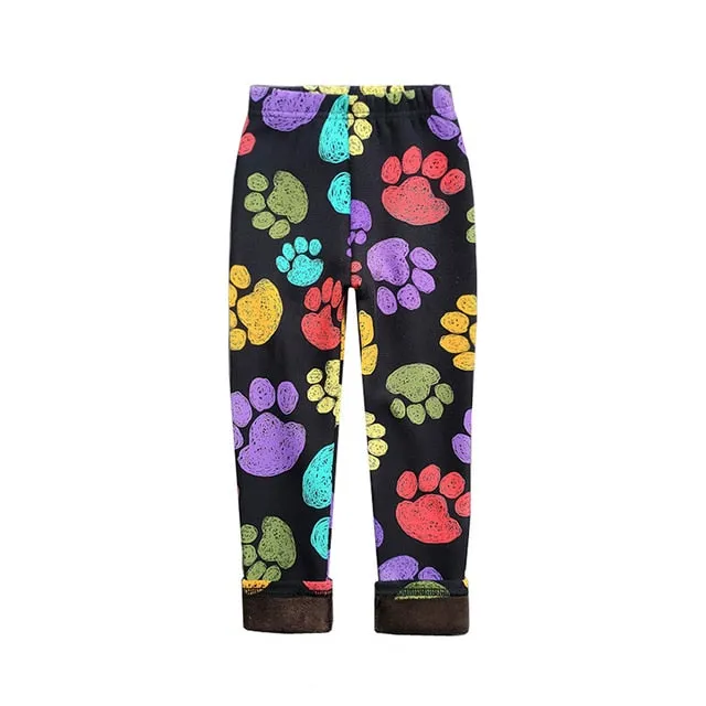 Girls Warm Winter Legging Pants, Kids Thermal Tights