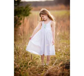 Girls White Boho Dress