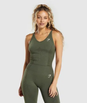 Gymshark Vital Seamless 2.0 Midi Tank - Base Green Marl