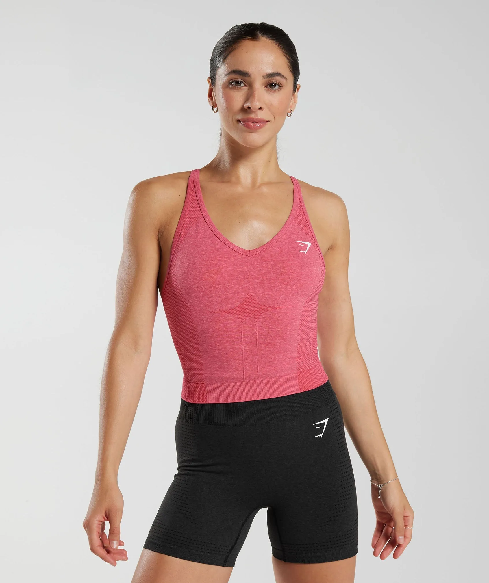 Gymshark Vital Seamless 2.0 Midi Tank - Bright Fuchsia Marl