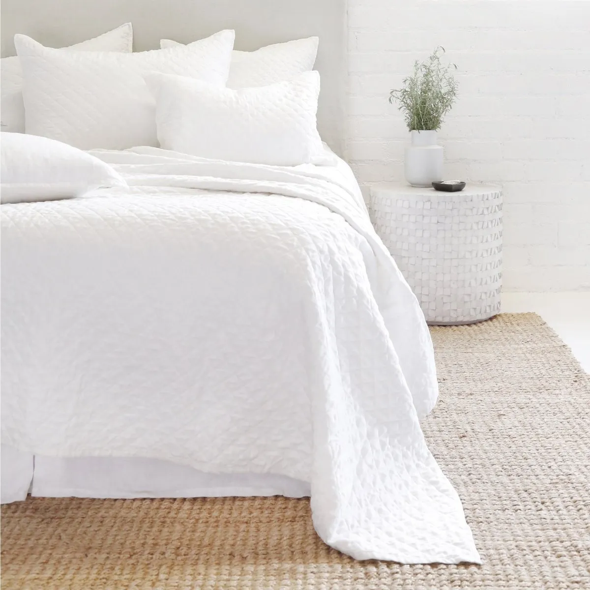 Hampton Big Pillow in White by Pom Pom at Home