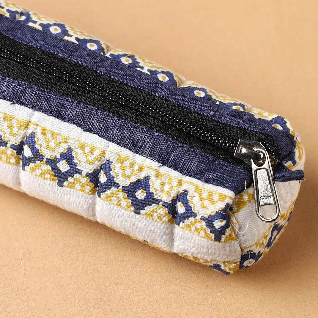 Handcrafted Quilted Cotton Multipurpose Pencil Pouch 07