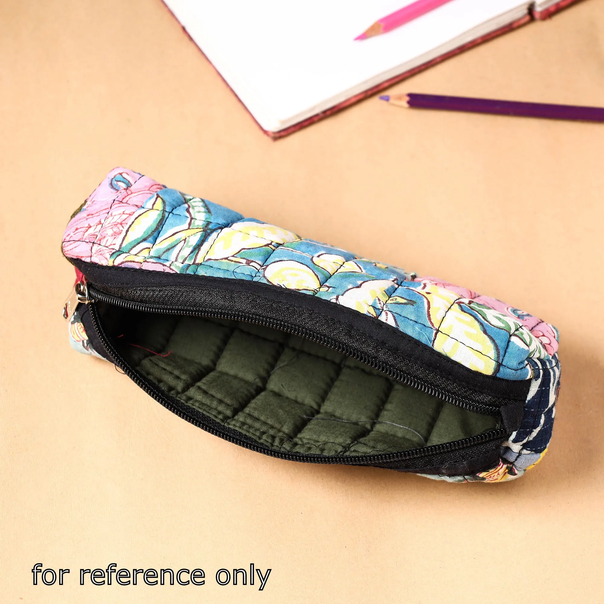 Handcrafted Quilted Kalamkari Multipurpose Pencil Pouch 104