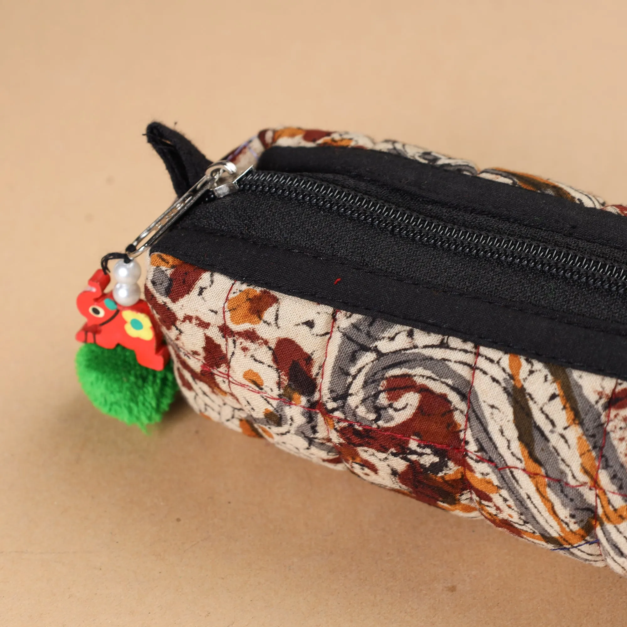 Handcrafted Quilted Kalamkari Multipurpose Pencil Pouch