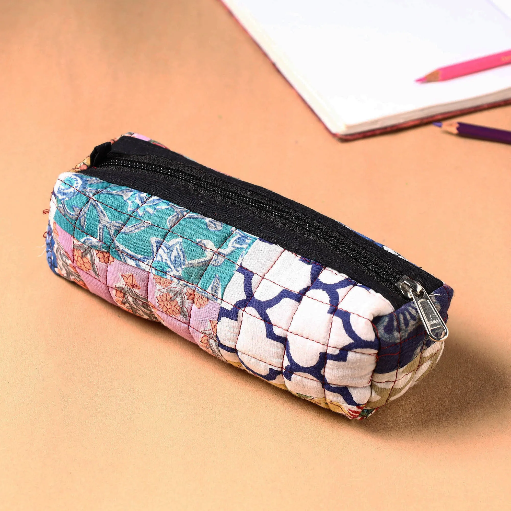 Handcrafted Quilted Patchwork Multipurpose Pencil Pouch 100