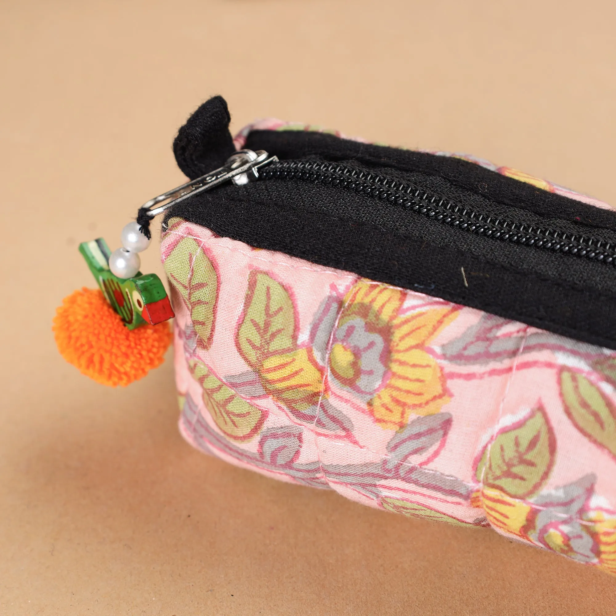 Handcrafted Quilted Sanganeri Multipurpose Pencil Pouch