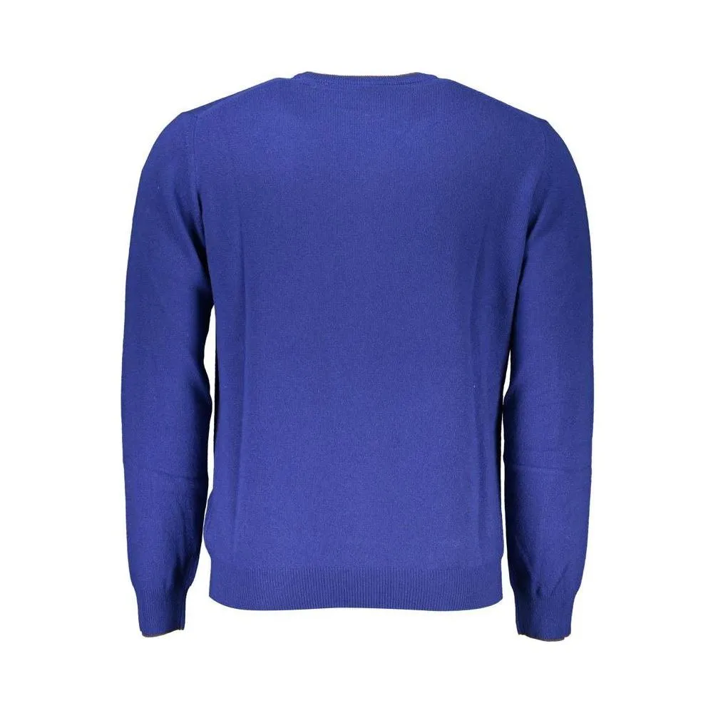 Harmont & Blaine Elegant Blue Crew Neck Cashmere Blend Sweater