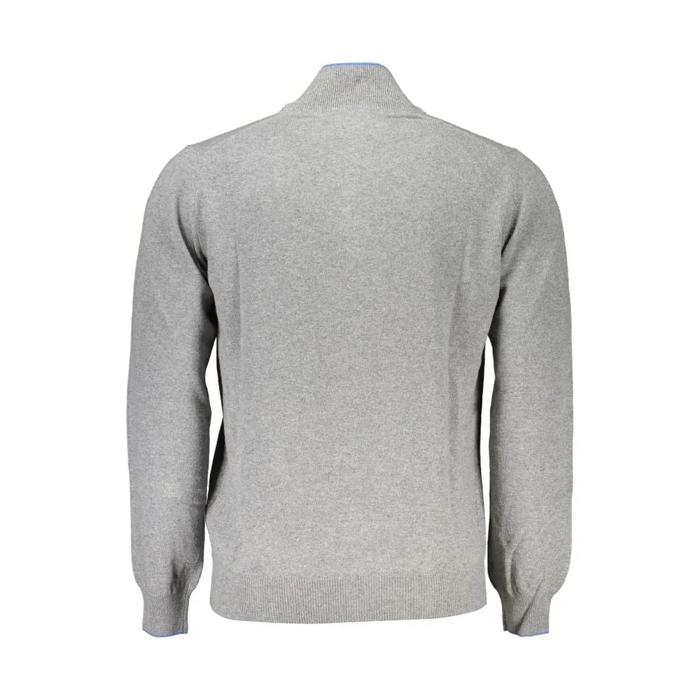 Harmont & Blaine Elegant Half-Zip Sweater with Contrast Details