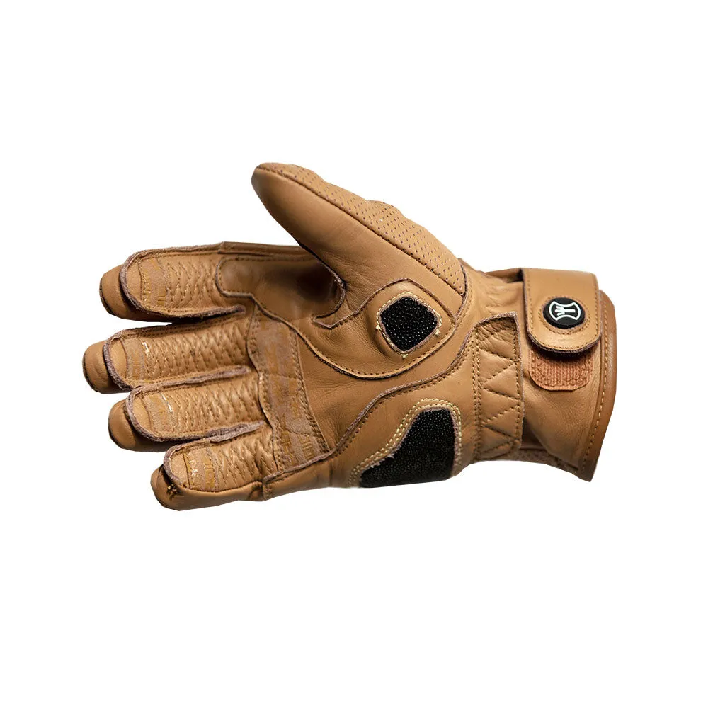 HEROIC ST-R Pro FTR Covered Knuckle Shorty Gloves - Tan