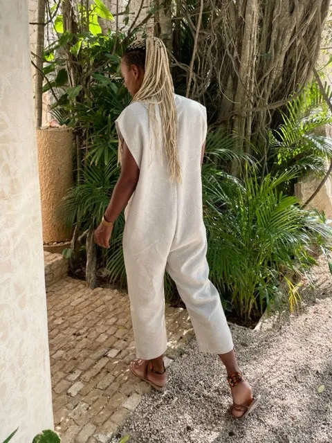 Heron Loose Linen Jumpsuit