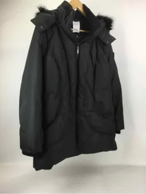 HFX Performance Apparel Size XL Black Faux Fur Detail Zip Front Hooded Coat