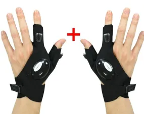 Hiking Fingerless Gloves with LED Light