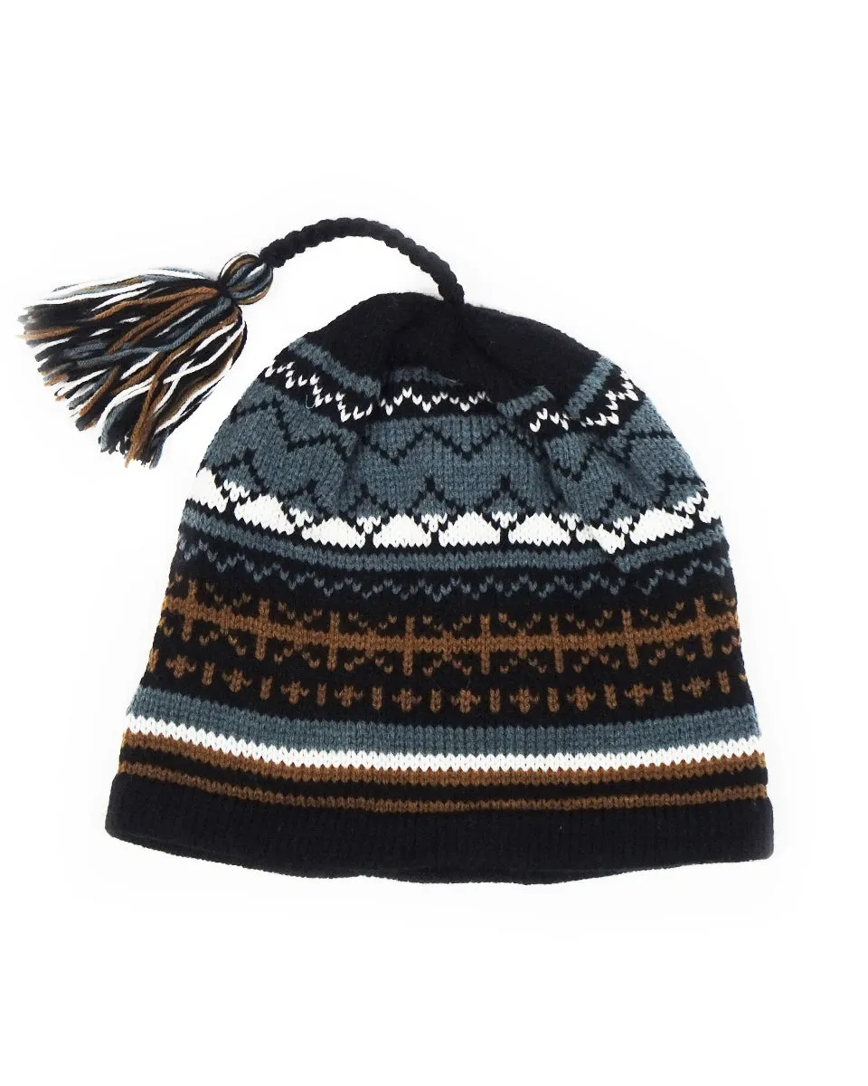 Intarsia Knit Beanie