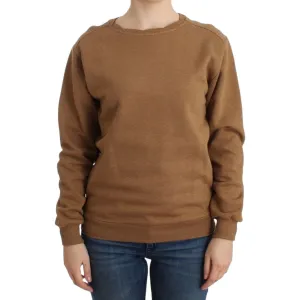 John Galliano Chic Brown Crewneck Cotton Sweater