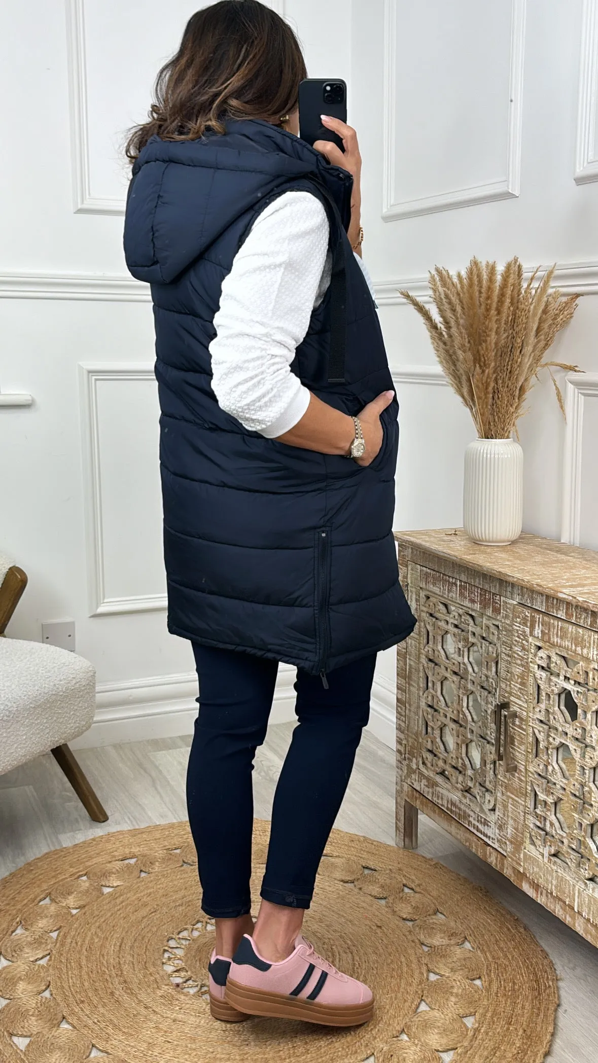 Kehlani Navy Padded Gilet