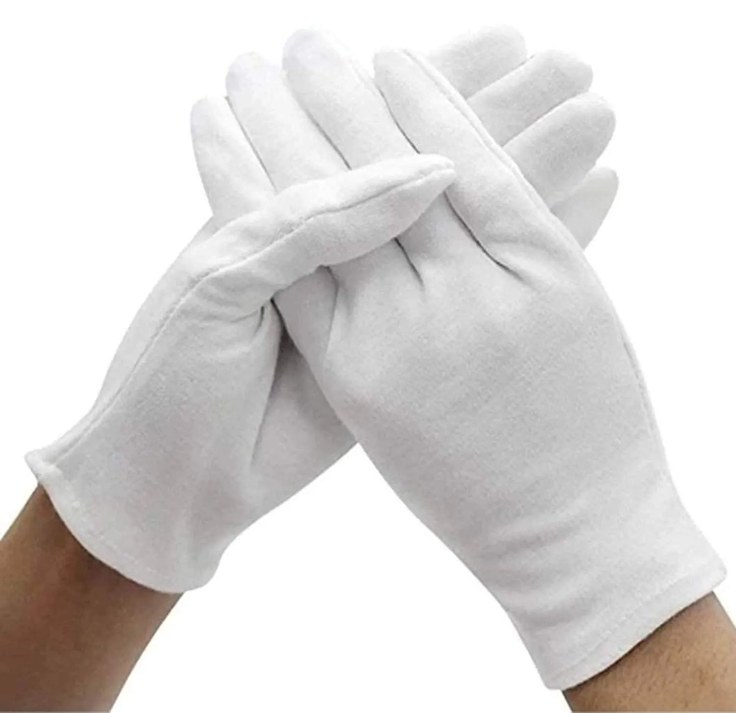 Kuber Industries Men's & Women's Cotton Hand Summer Gloves for Protection from Sun Burn/Heat/Pollution (Pack Of-1 Pairs, White)-MASK46431