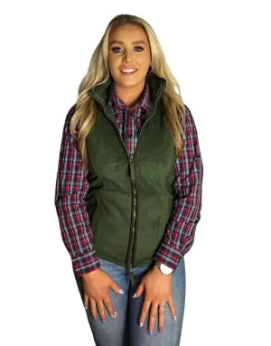 LADIES FLEECE GILETS MOSS GREEN