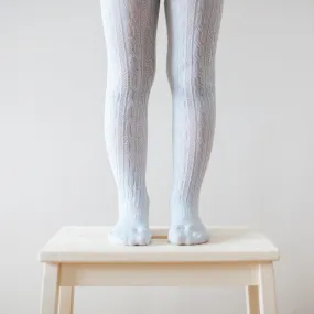 Lamington Merino Tights Cable - Snow Grey