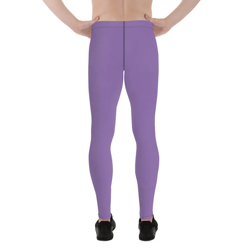 Lavender Purple Color Men's Leggings, Solid Purple Color Premium Designer Men's Tight Pants - Made in USA/EU/MX