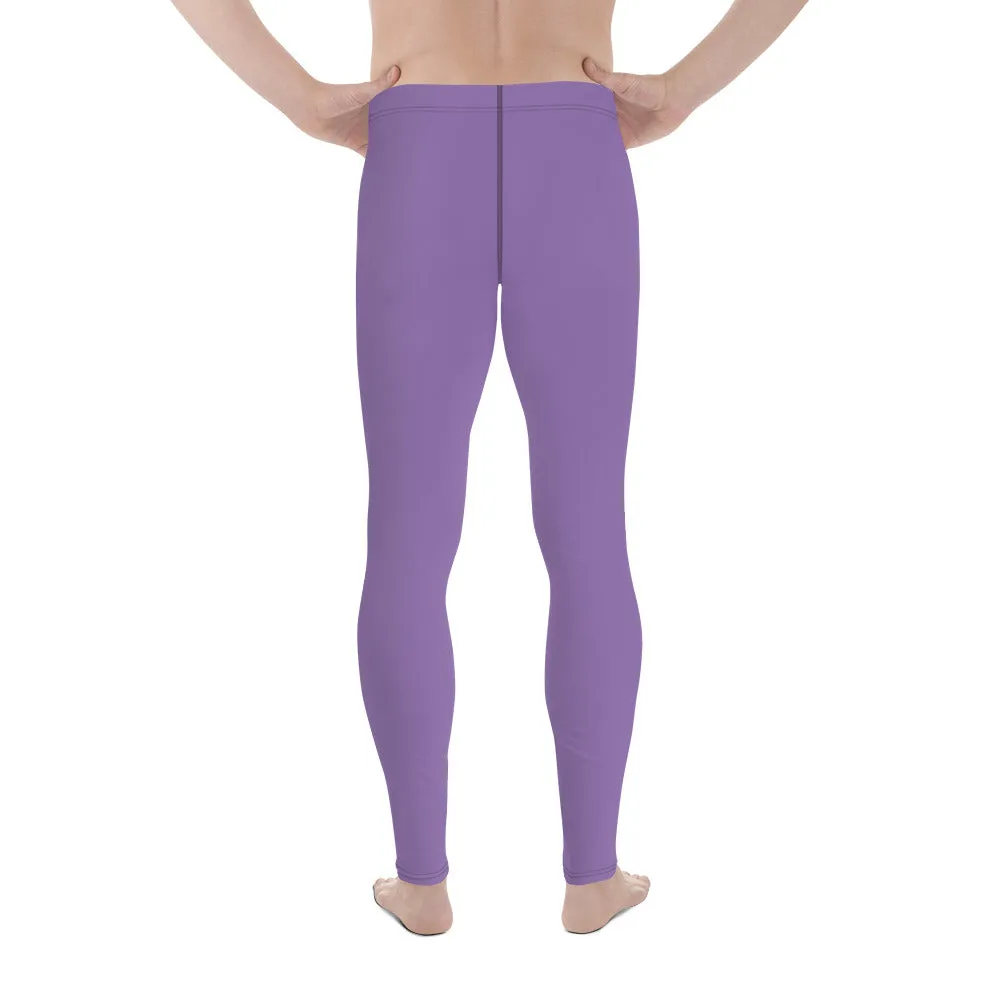 Lavender Purple Color Men's Leggings, Solid Purple Color Premium Designer Men's Tight Pants - Made in USA/EU/MX