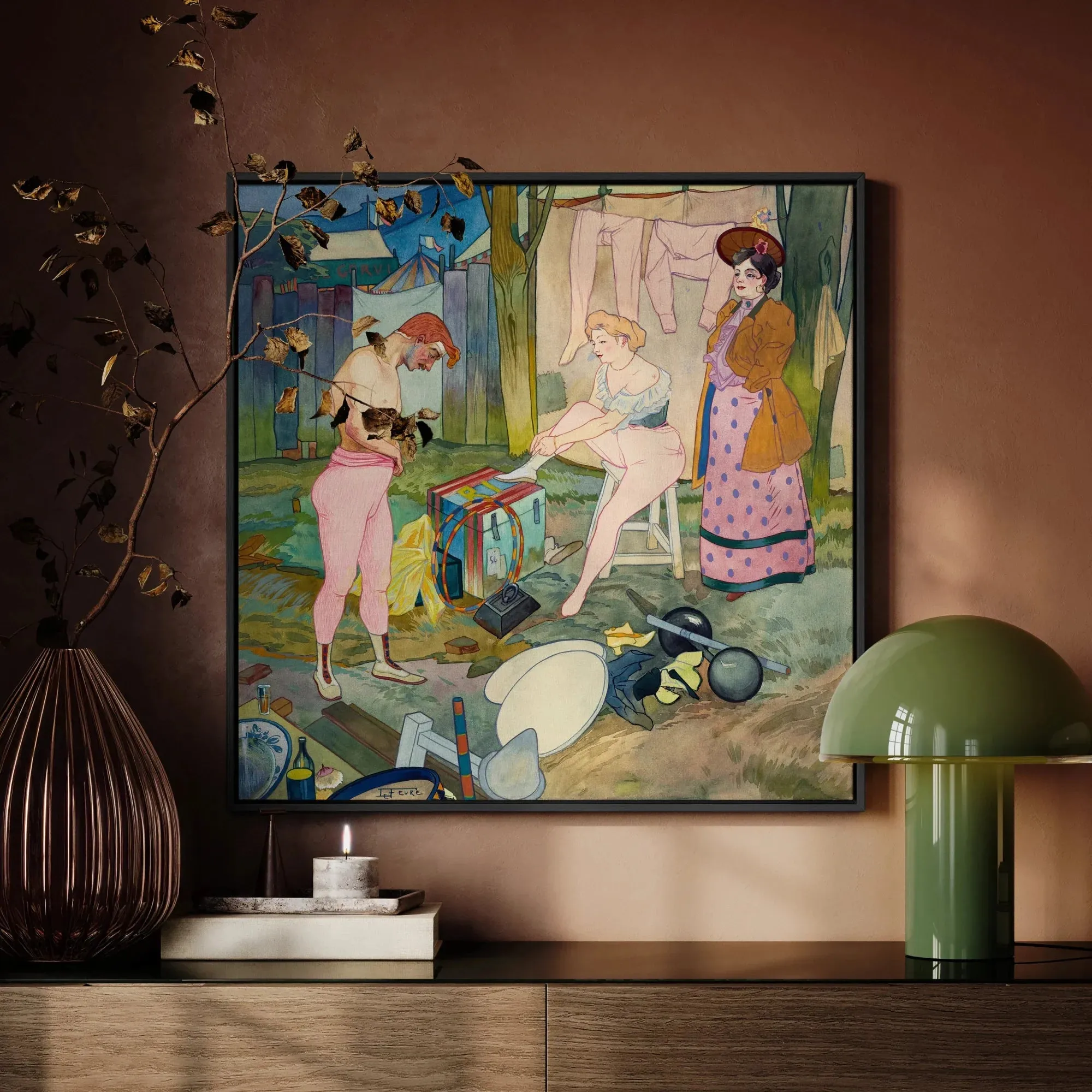 Le Cirque Corvi - Georges de Feure Art Nouveau Framed Canvas