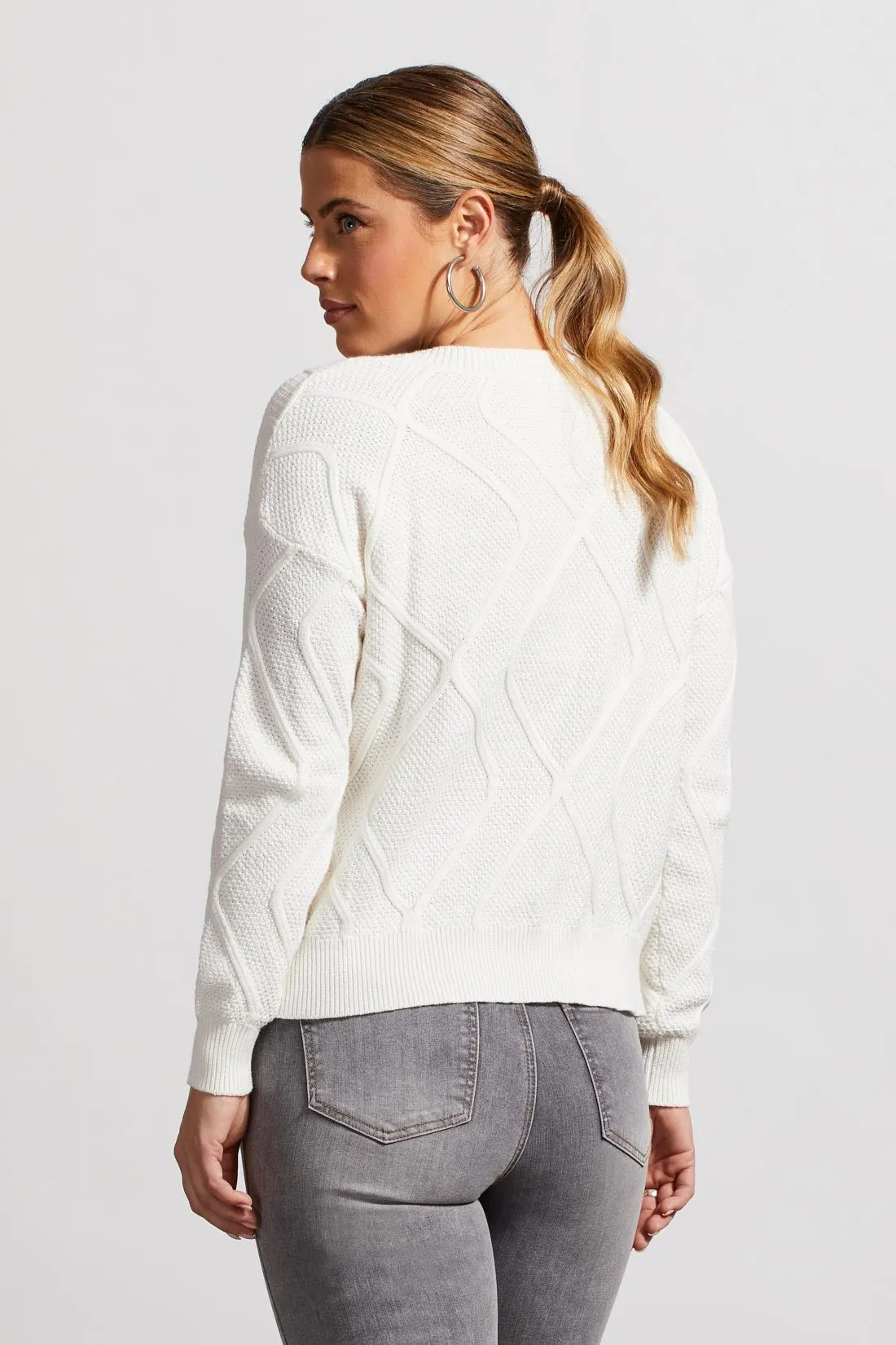 Long Sleeve Split Neck Sweater