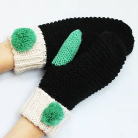 Loop Black Mittens