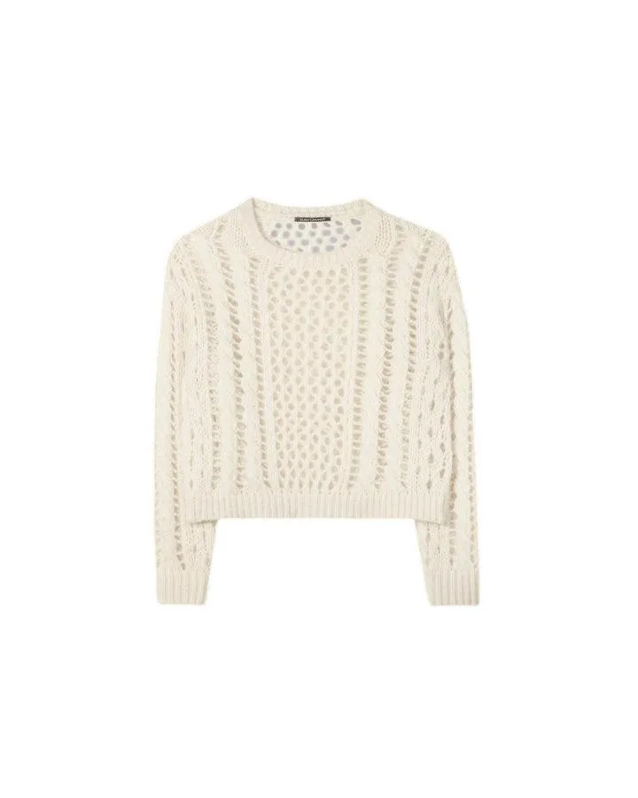 Luisa Cerano Cropped Alpaca Mix Perforated Sweater