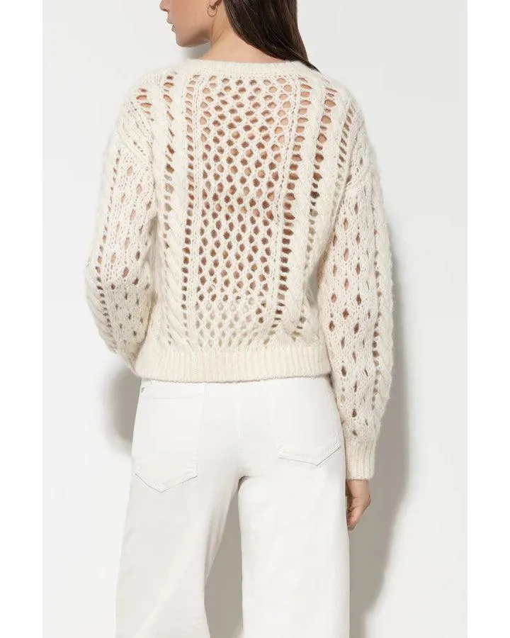 Luisa Cerano Cropped Alpaca Mix Perforated Sweater