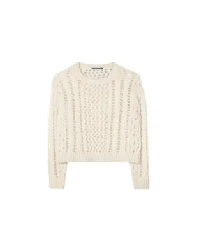 Luisa Cerano Cropped Alpaca Mix Perforated Sweater