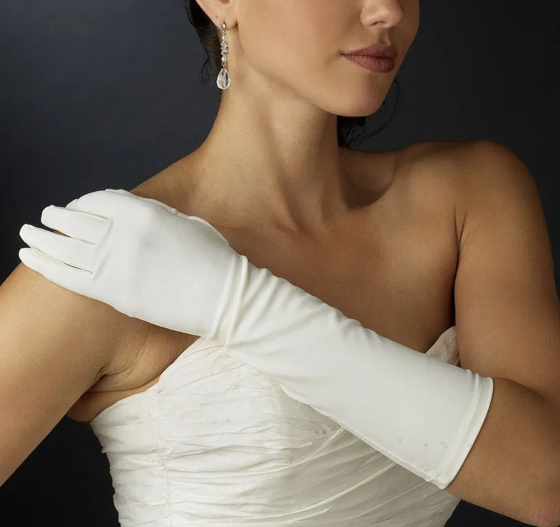 Matte Satin Below Elbow Bridal Gloves