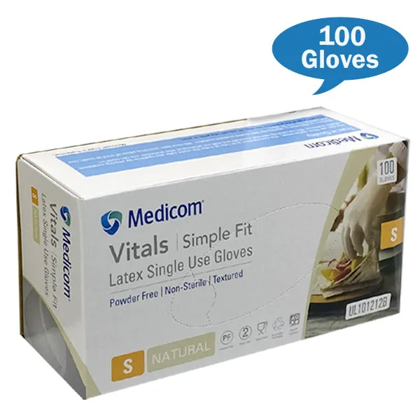 Medicom Safe Vital Latex Gloves Powder Free