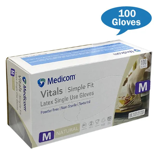 Medicom Safe Vital Latex Gloves Powder Free