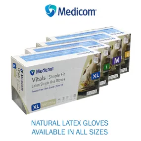 Medicom Safe Vital Latex Gloves Powder Free