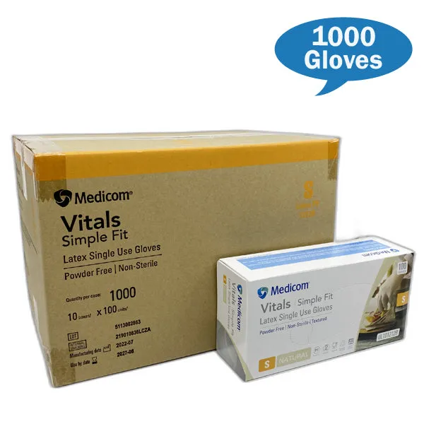 Medicom Safe Vital Latex Gloves Powder Free