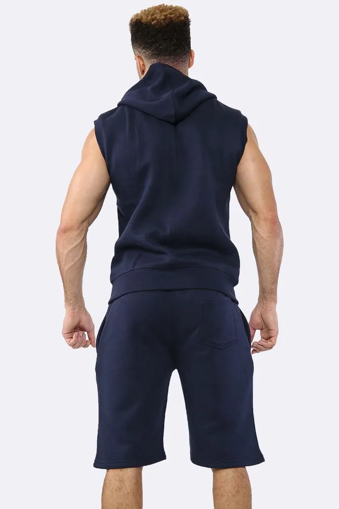 MENS PLAIN BOTH SIDE POCKET GILET HOODED VEST SUIT