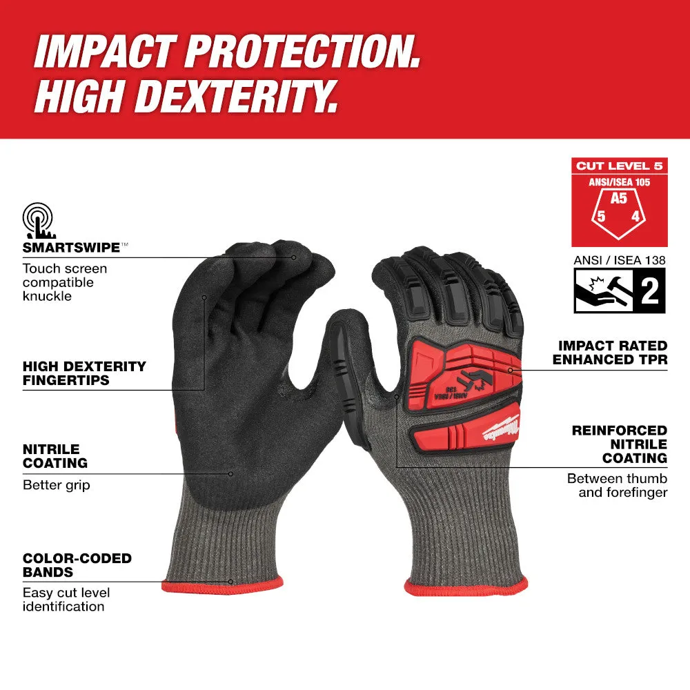 Milwaukee 48-73-8150 Impact Cut 5 Nitrile Dip Glove - S