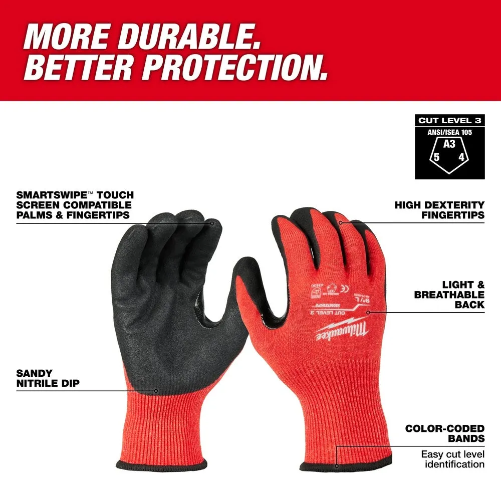 Milwaukee 48-73-8631E Cut Level 3 Nitrile Dipped Gloves - M