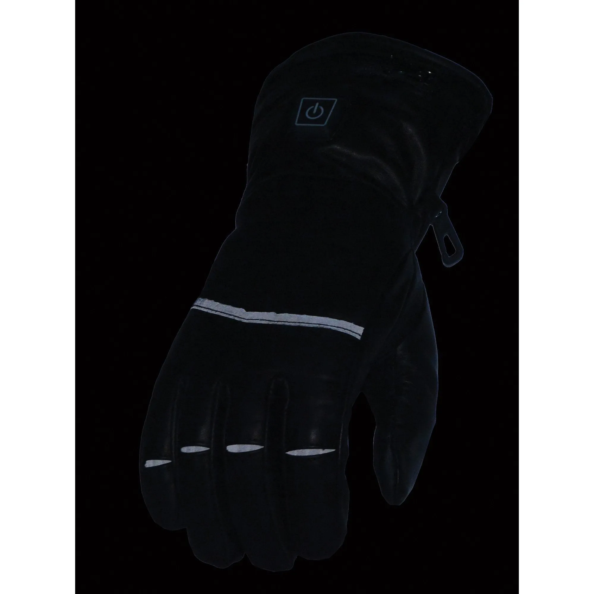 Milwaukee Leather MG7713SET Women's Heated Black Leather Winter Gloves w/ Battery Pack-Wire Harness and i-Touch