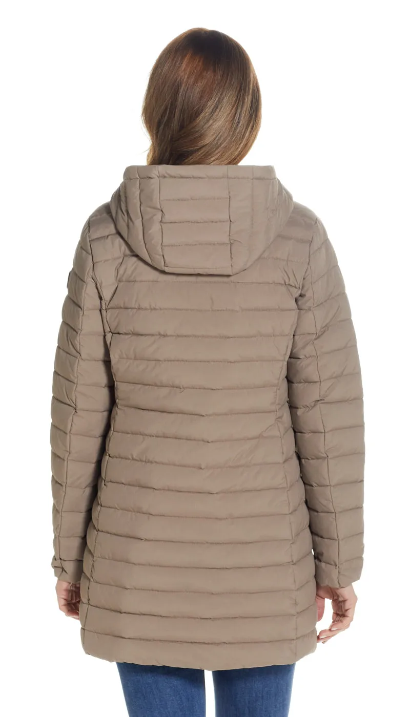 MODERN SHAPED PUFFER WITH STRETCH