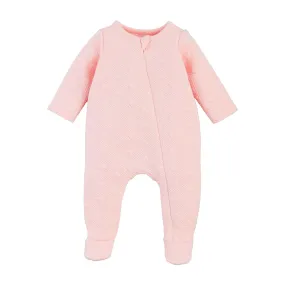 MUD Pink Quilted Zipper Footie