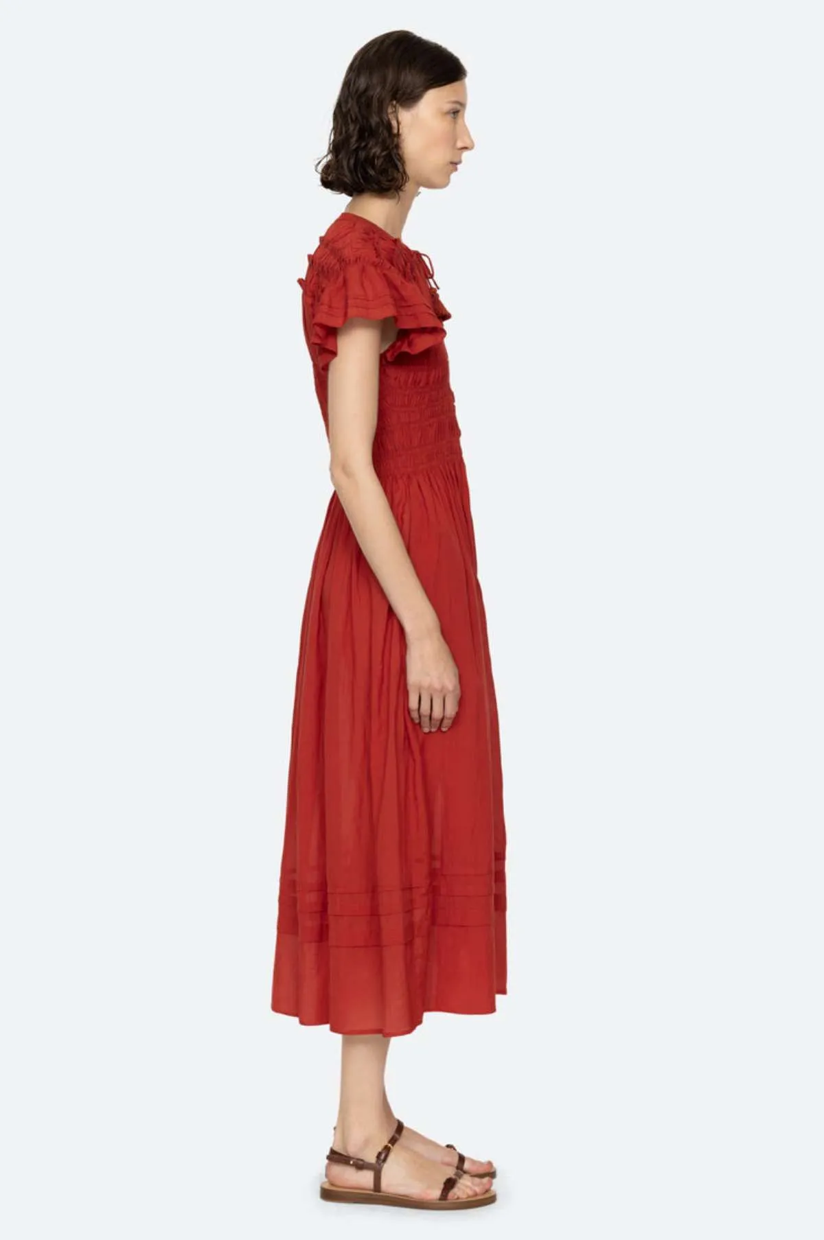 Nomi Solid S/Slv Dress Paprika