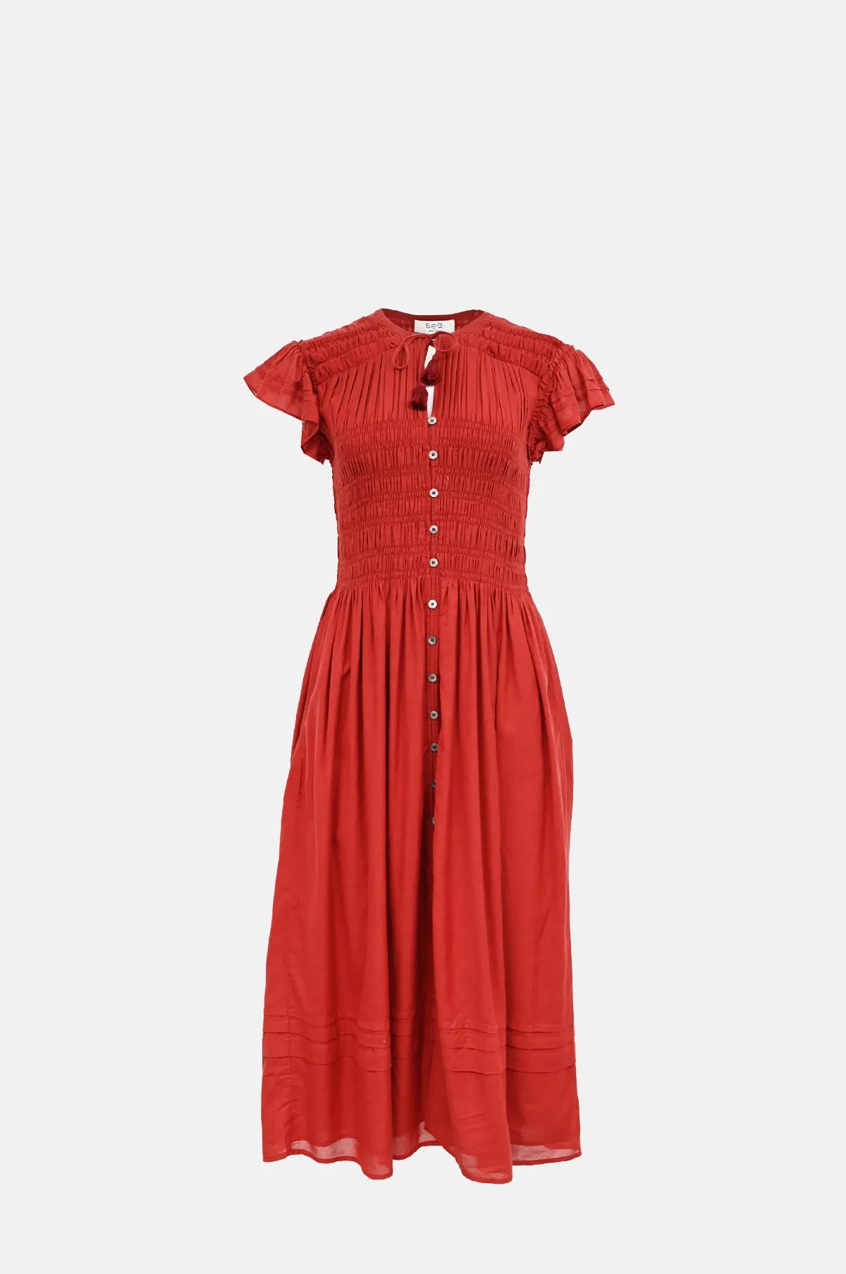 Nomi Solid S/Slv Dress Paprika