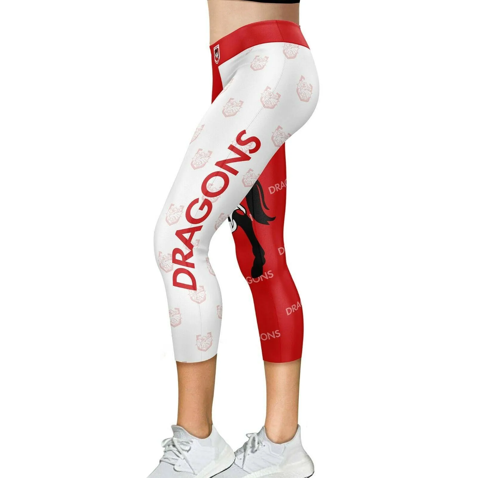 NRL Ladies LOGO Siren Active Wear Tights - St George Illawarra Dragons  Leggings